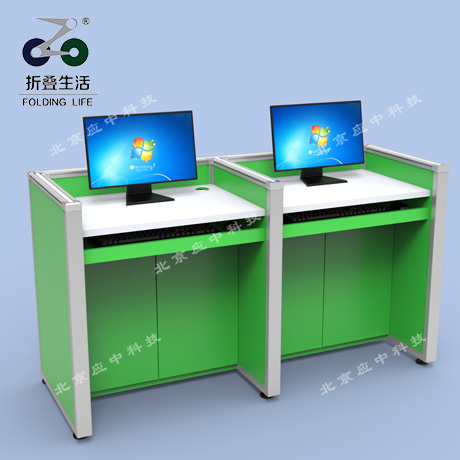 E字型升降屏风电脑桌（鹦鹉绿）